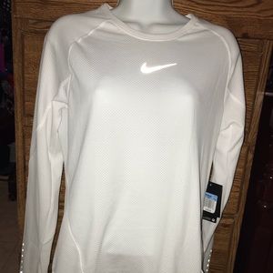 Nike Running Dri-Fit Aeroreact Women's White Size Medium Long Sleeve T-Shirt